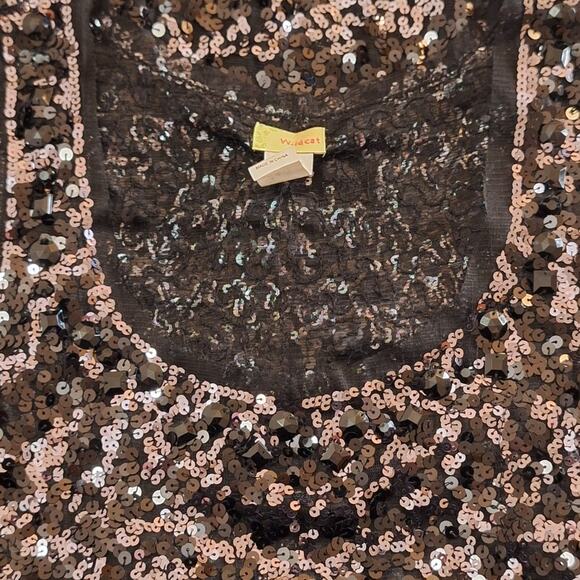 Wildcat Tank Top Women's 1X Sequined Mesh Sheer Lightweight Cocktail Party Glam - Picture 6 of 8